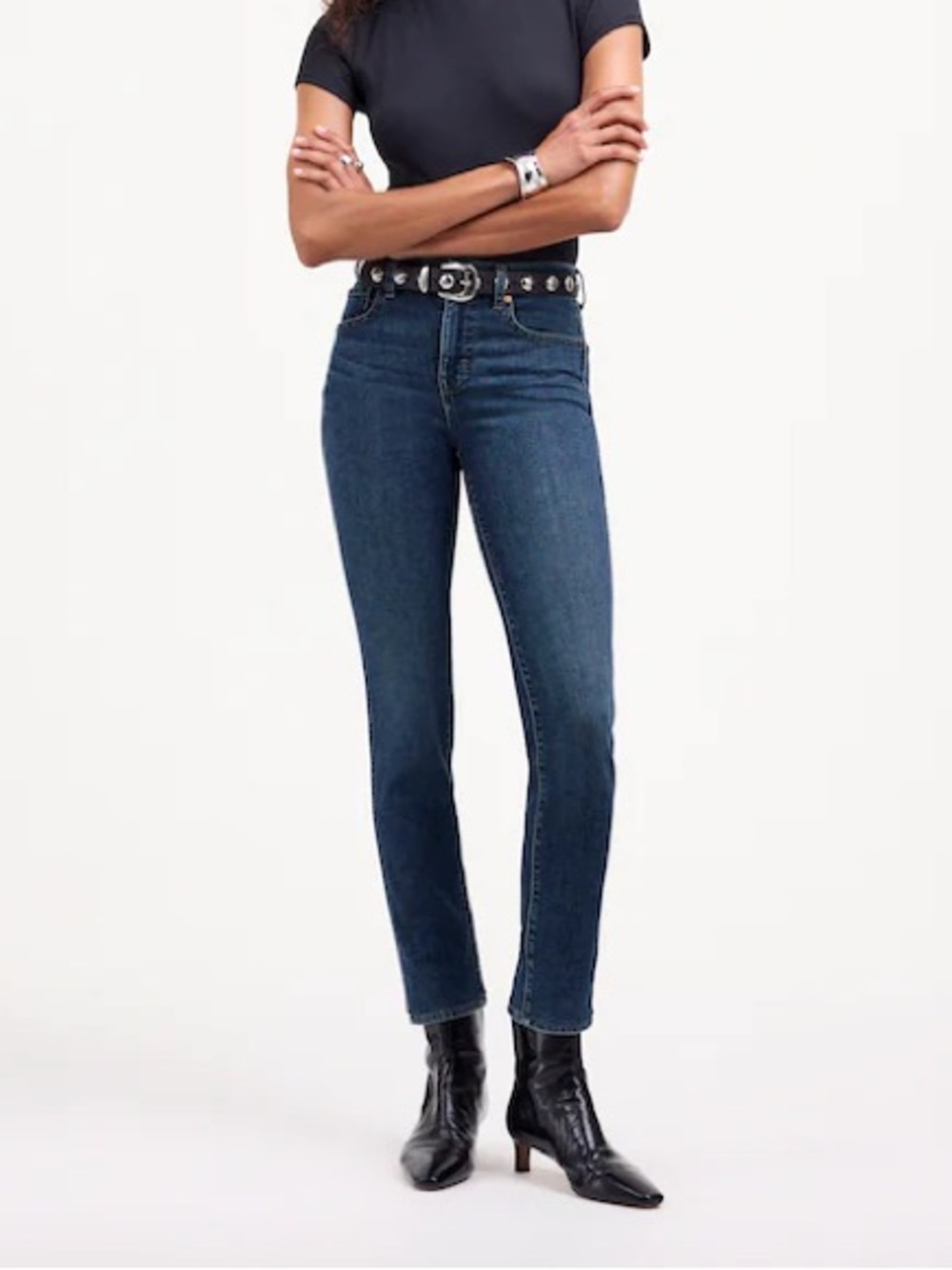 NWT Madewell Mid-Rise Stovepipe Jean - Dark Blue - Size W 25